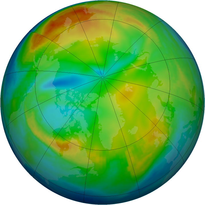Arctic ozone map for 13 December 2000